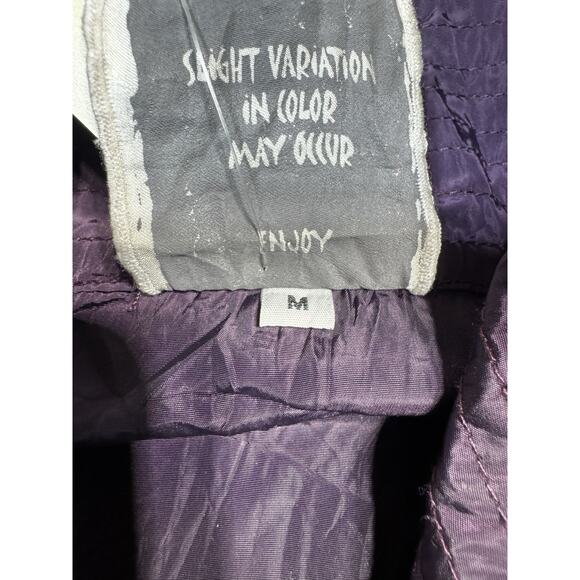 Harubella Batik Crinkle Art Shirt Purple Maroon Handmade Button Front Top Size M - Picture 5 of 8